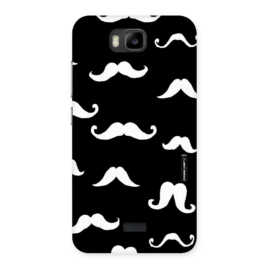 Moustache Pattern (White) Back Case for Honor Bee