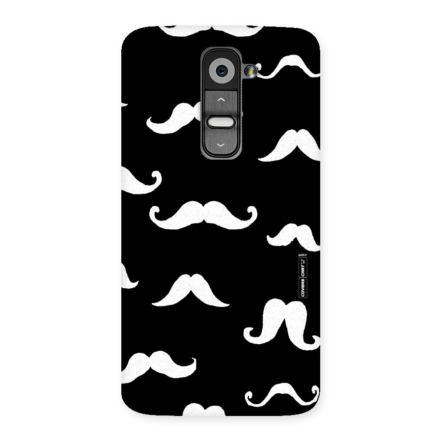Moustache Pattern (White) Back Case for LG G2
