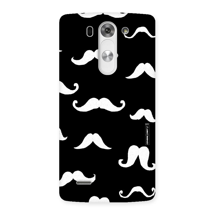 Moustache Pattern (White) Back Case for LG G3 Beat