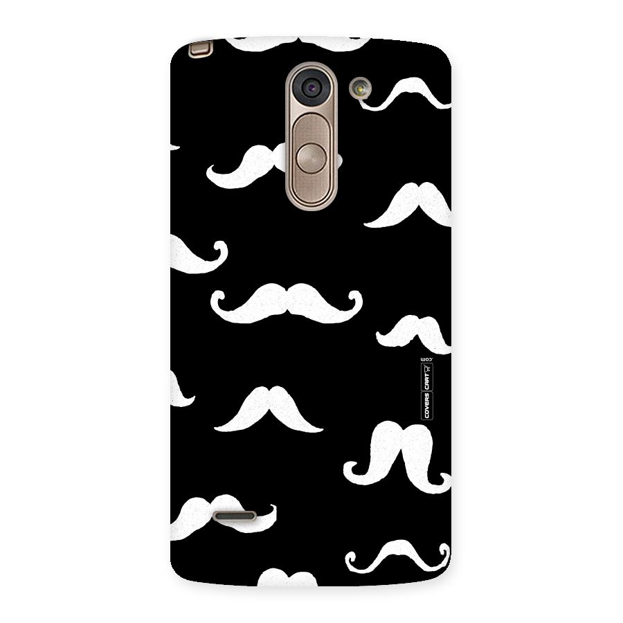 Moustache Pattern (White) Back Case for LG G3 Stylus