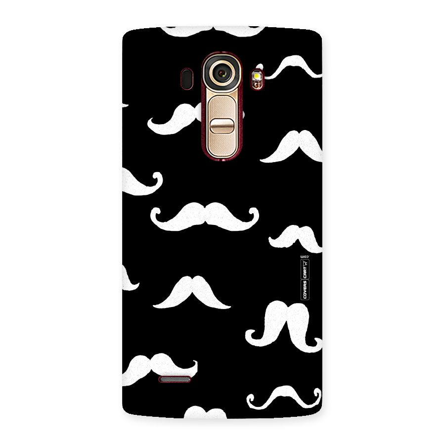 Moustache Pattern (White) Back Case for LG G4