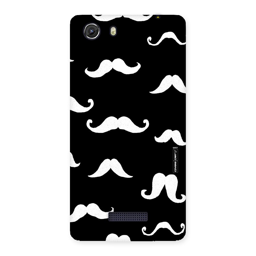 Moustache Pattern (White) Back Case for Micromax Unite 3