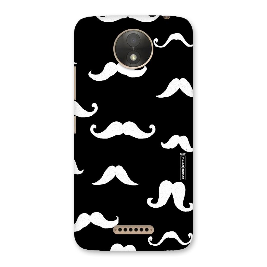 Moustache Pattern (White) Back Case for Moto C Plus