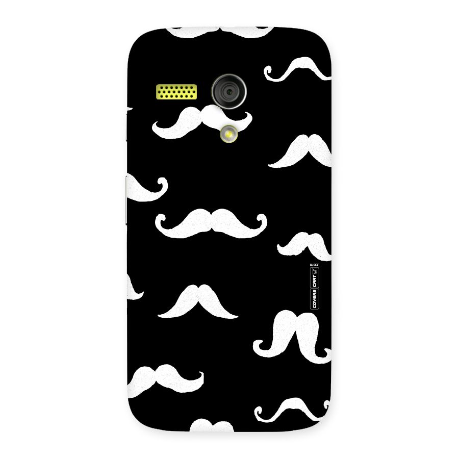 Moustache Pattern (White) Back Case for Moto G