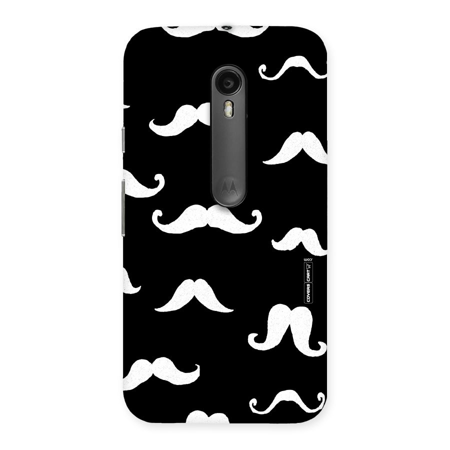 Moustache Pattern (White) Back Case for Moto G3