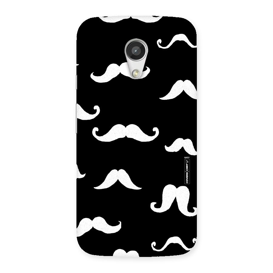 Moustache Pattern (White) Back Case for Moto G 2nd Gen