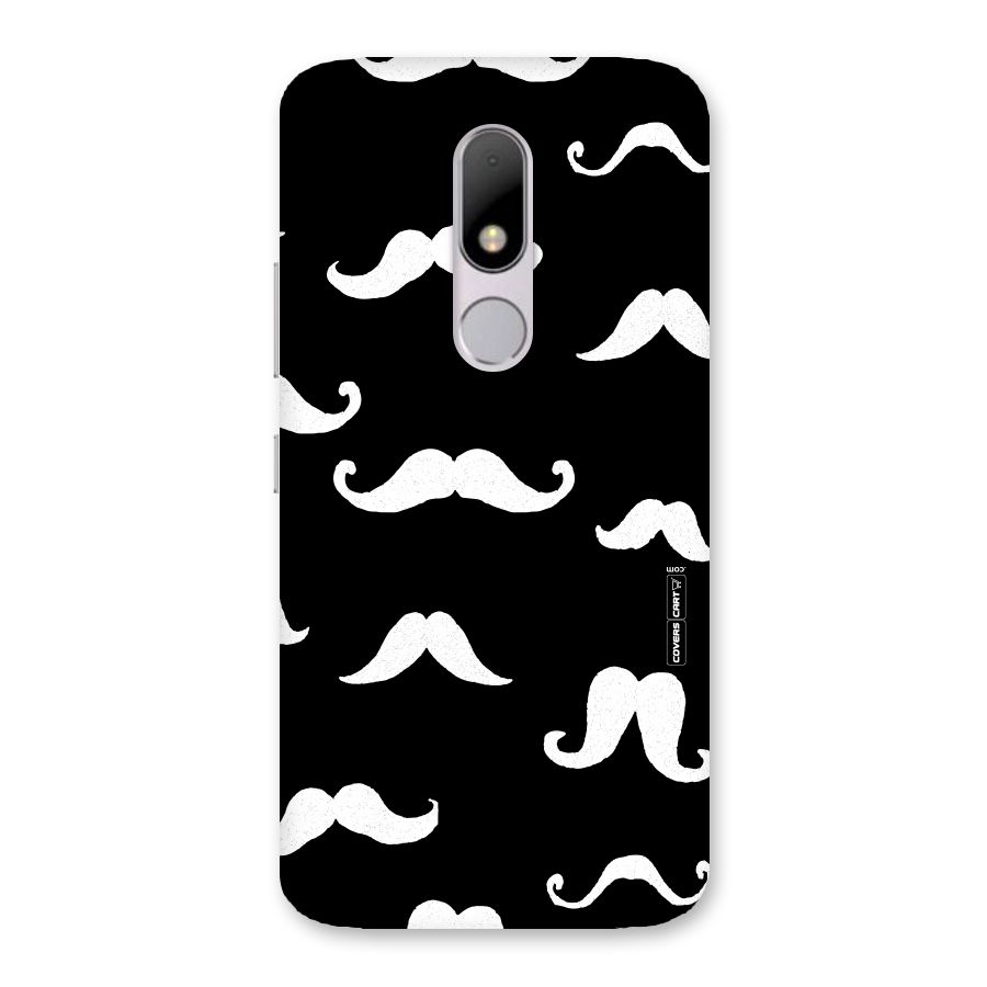 Moustache Pattern (White) Back Case for Moto M