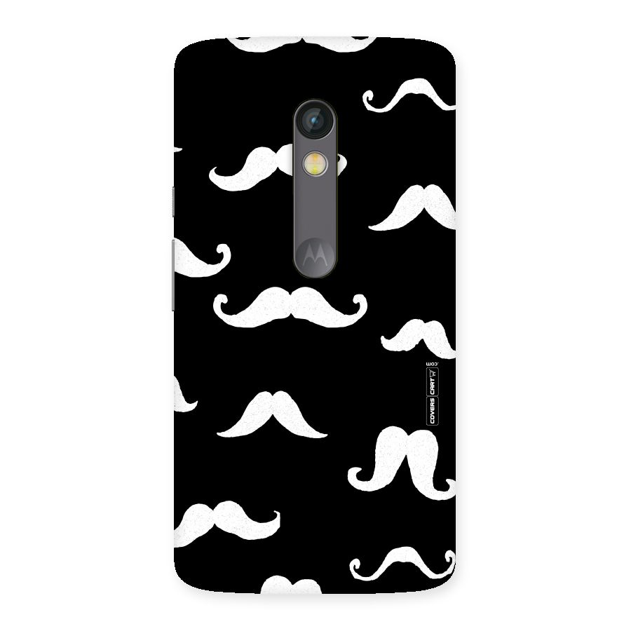 Moustache Pattern (White) Back Case for Moto X Play
