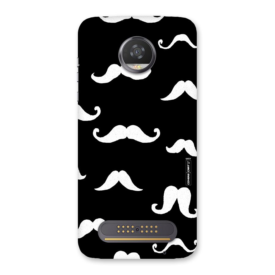 Moustache Pattern (White) Back Case for Moto Z2 Play