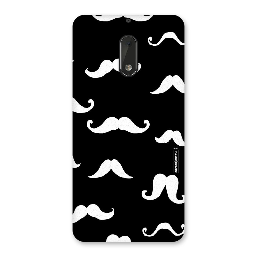 Moustache Pattern (White) Back Case for Nokia 6