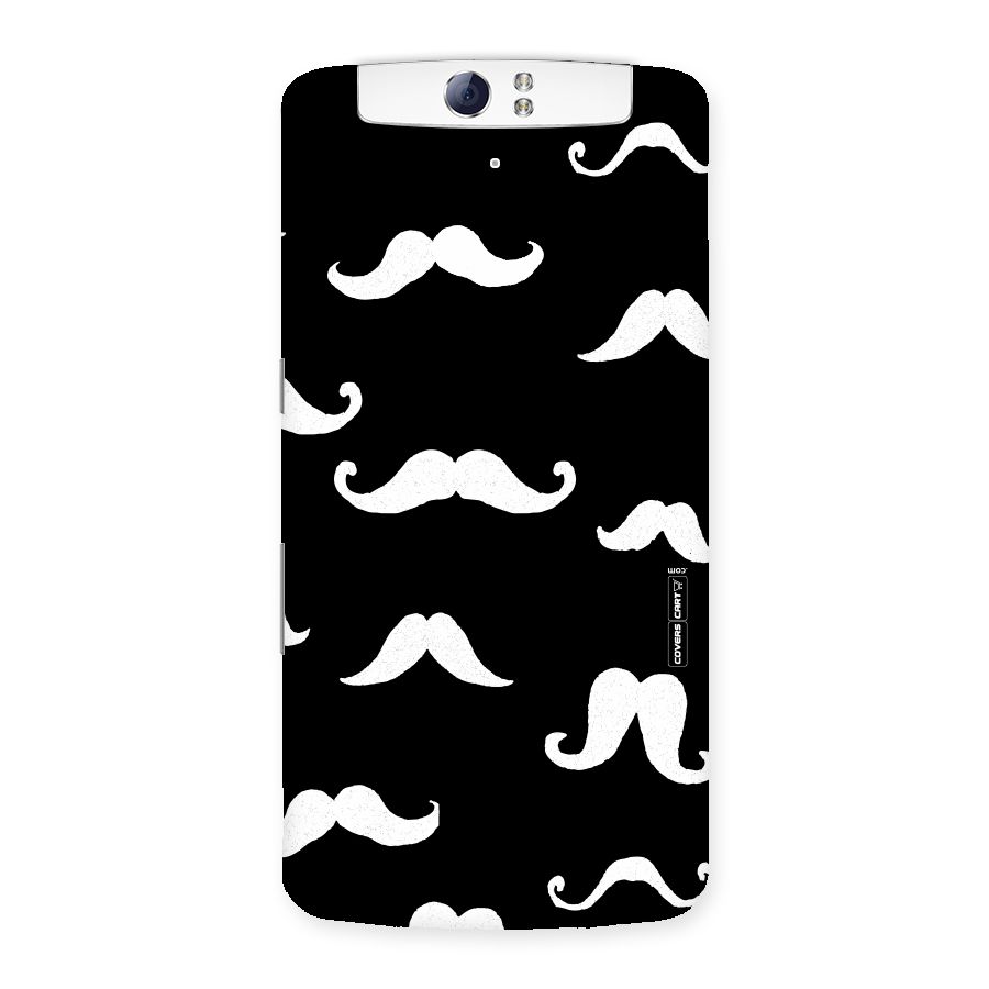 Moustache Pattern (White) Back Case for Oppo N1