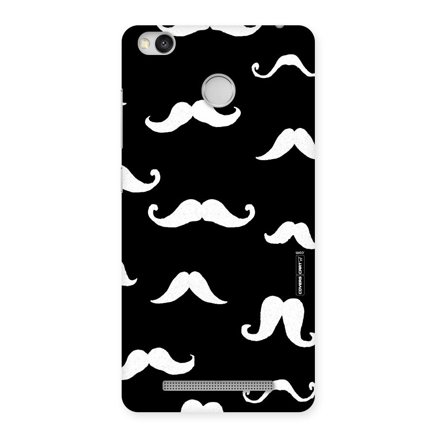 Moustache Pattern (White) Back Case for Redmi 3S Prime