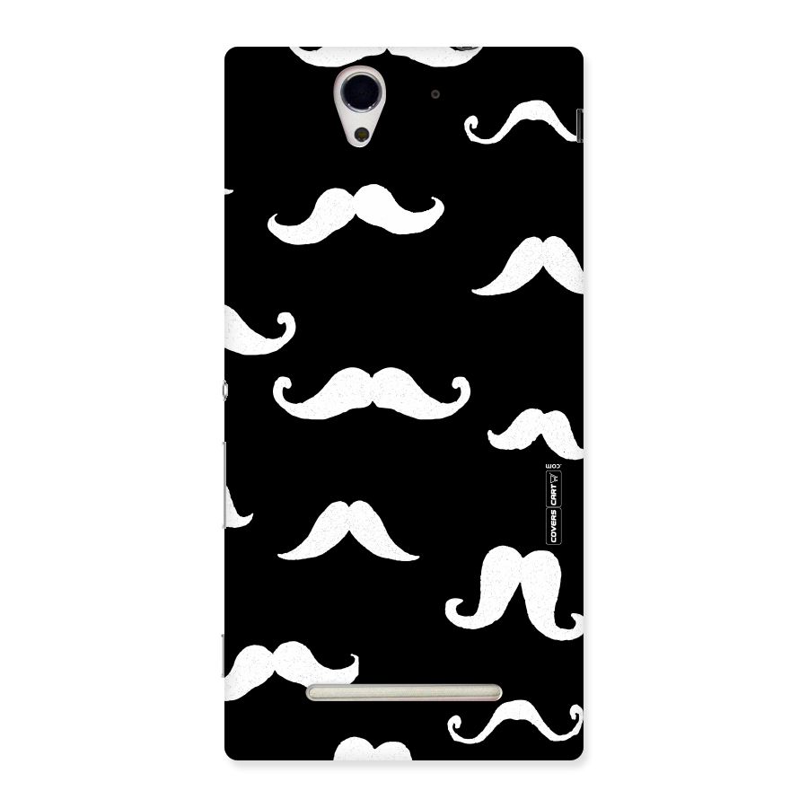 Moustache Pattern (White) Back Case for Sony Xperia C3
