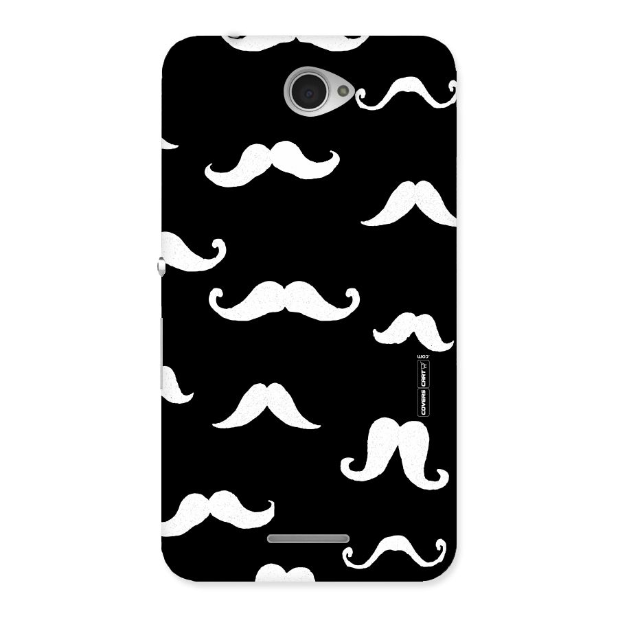 Moustache Pattern (White) Back Case for Sony Xperia E4