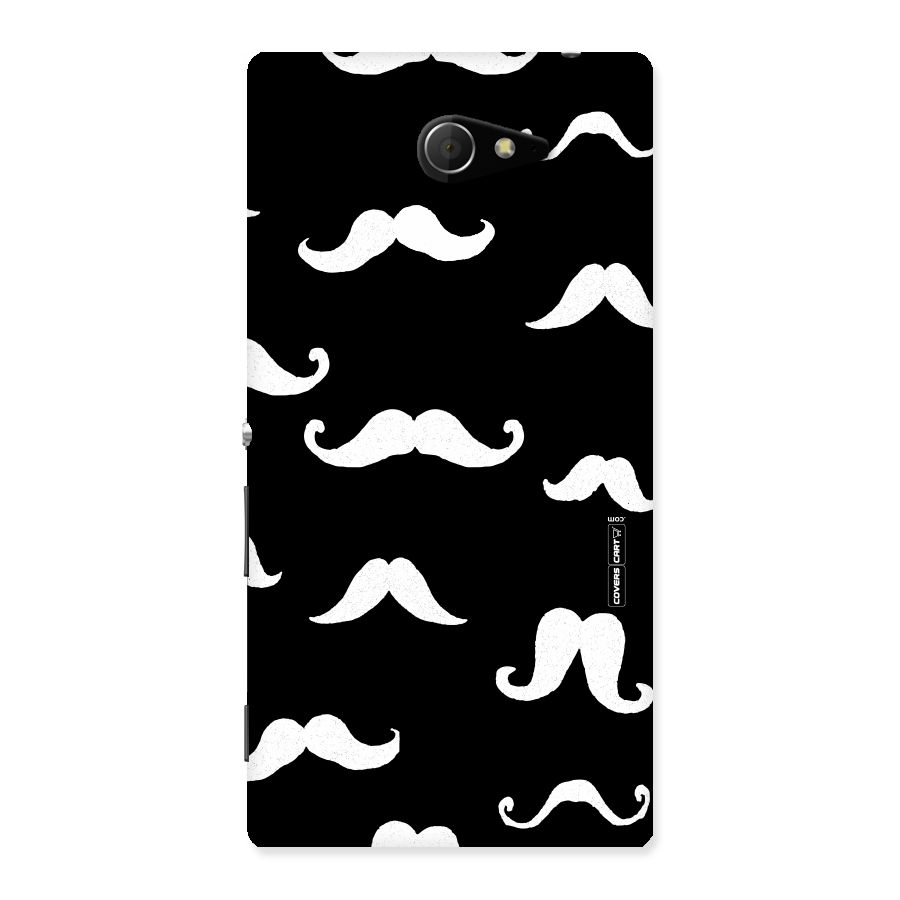 Moustache Pattern (White) Back Case for Sony Xperia M2