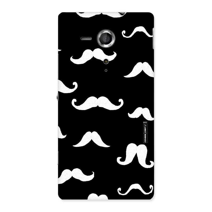 Moustache Pattern (White) Back Case for Sony Xperia SP