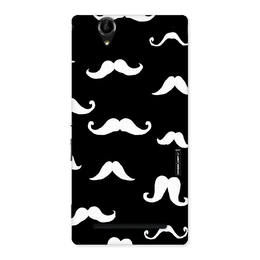 Moustache Pattern (White) Back Case for Sony Xperia T2