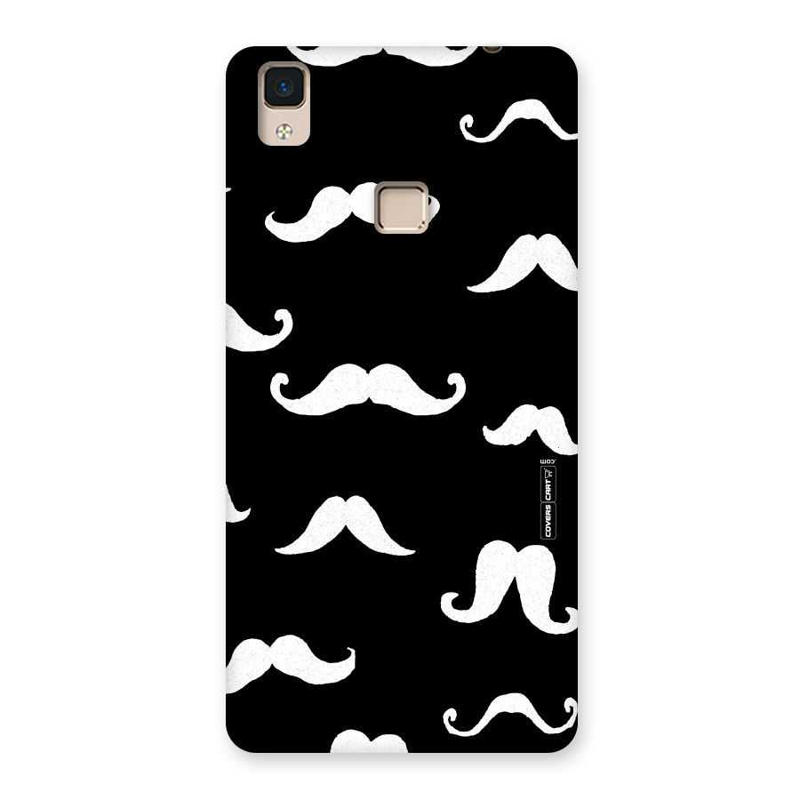 Moustache Pattern (White) Back Case for V3 Max