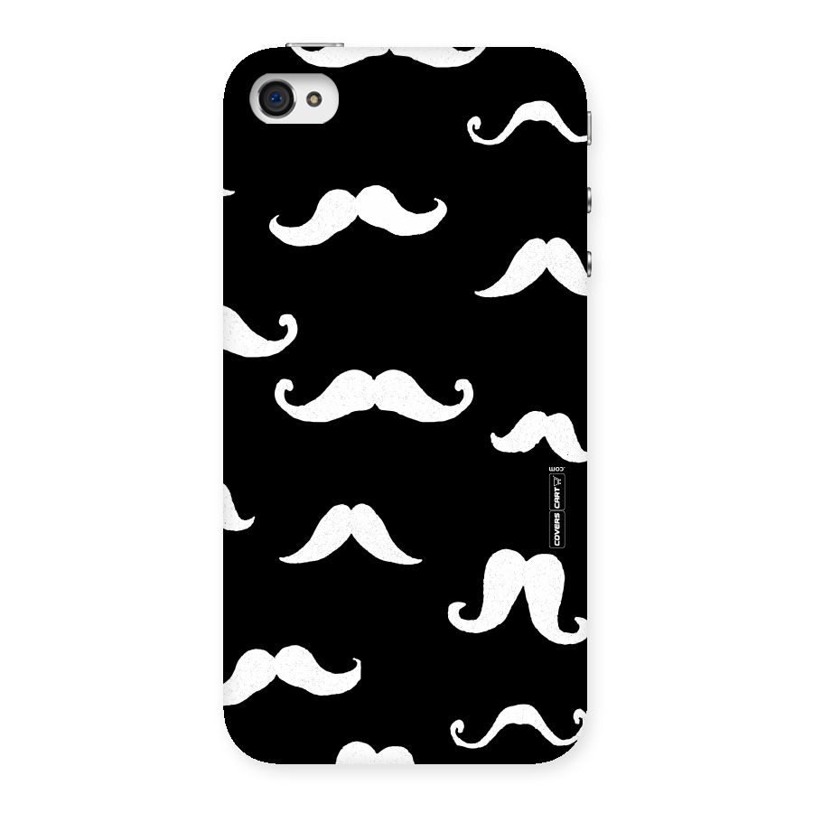 Moustache Pattern (White) Back Case for iPhone 4 4s
