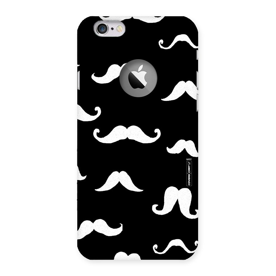 Moustache Pattern (White) Back Case for iPhone 6 Logo Cut