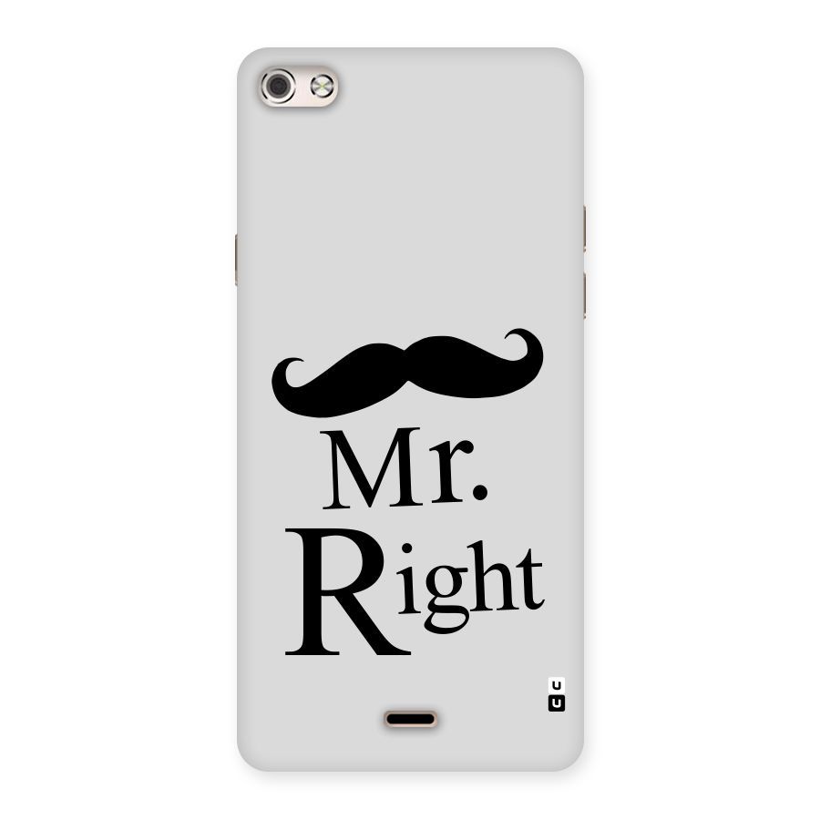 Mr. Right. Back Case for Micromax Canvas Silver 5