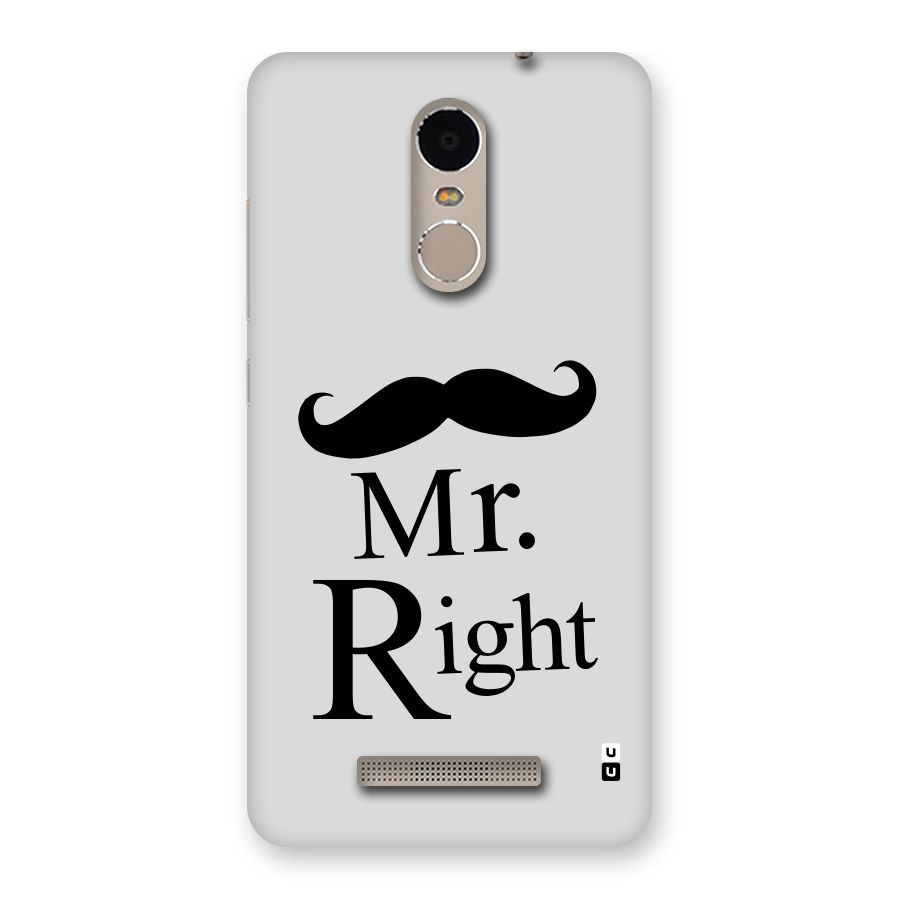 Mr. Right. Back Case for Xiaomi Redmi Note 3