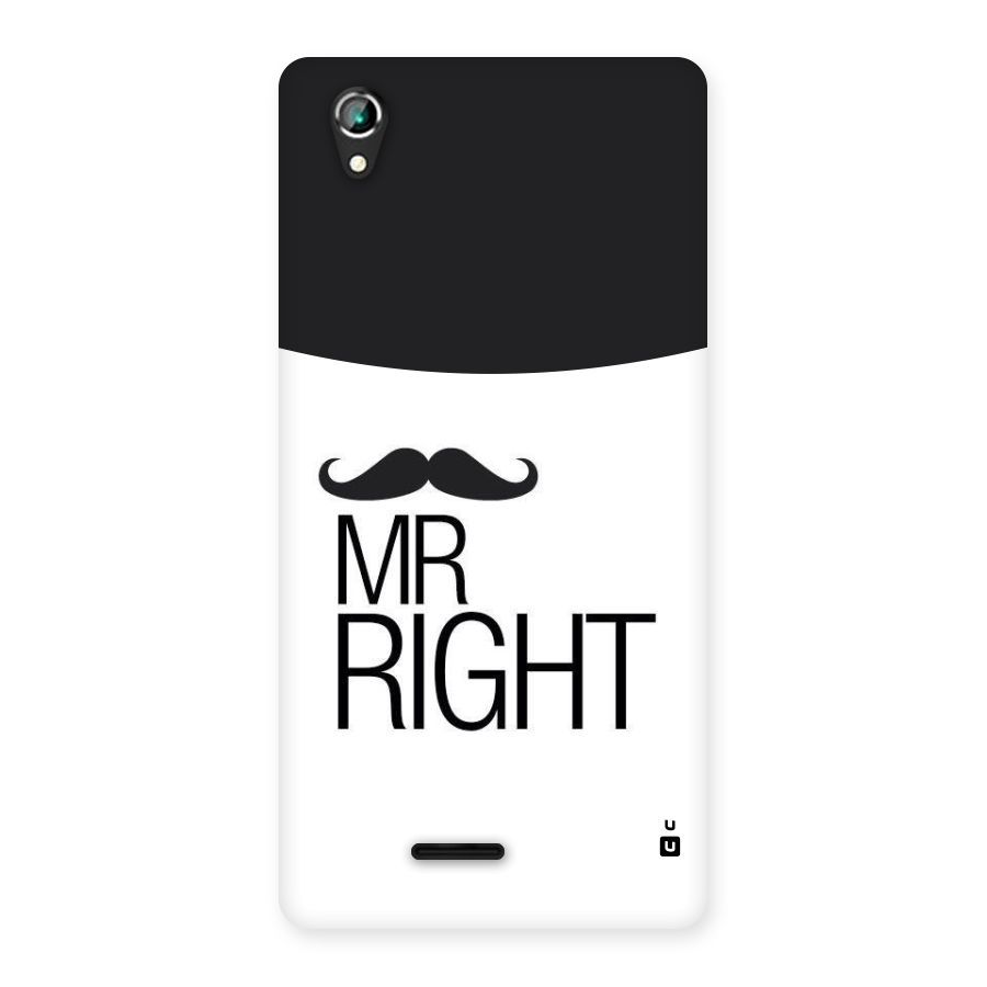 Mr. Right Moustache Back Case for Lava Iris 800