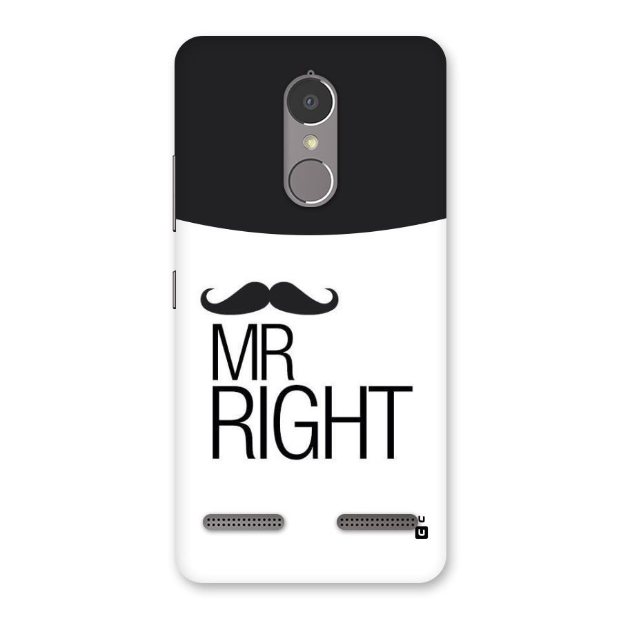 Mr. Right Moustache Back Case for Lenovo K6