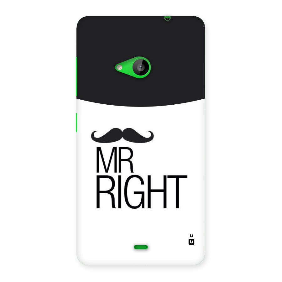 Mr. Right Moustache Back Case for Lumia 535