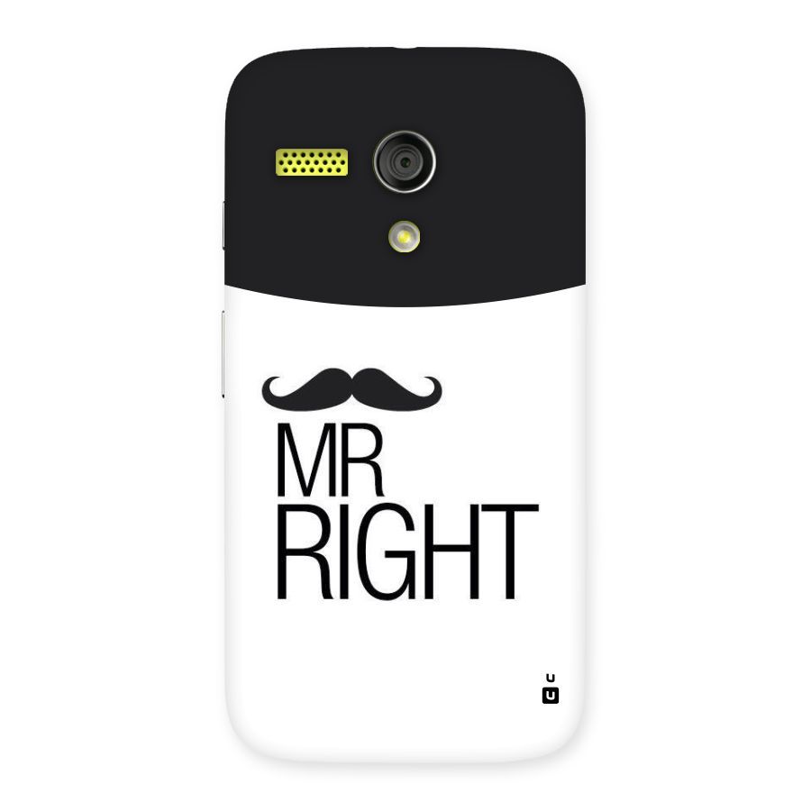 Mr. Right Moustache Back Case for Moto G