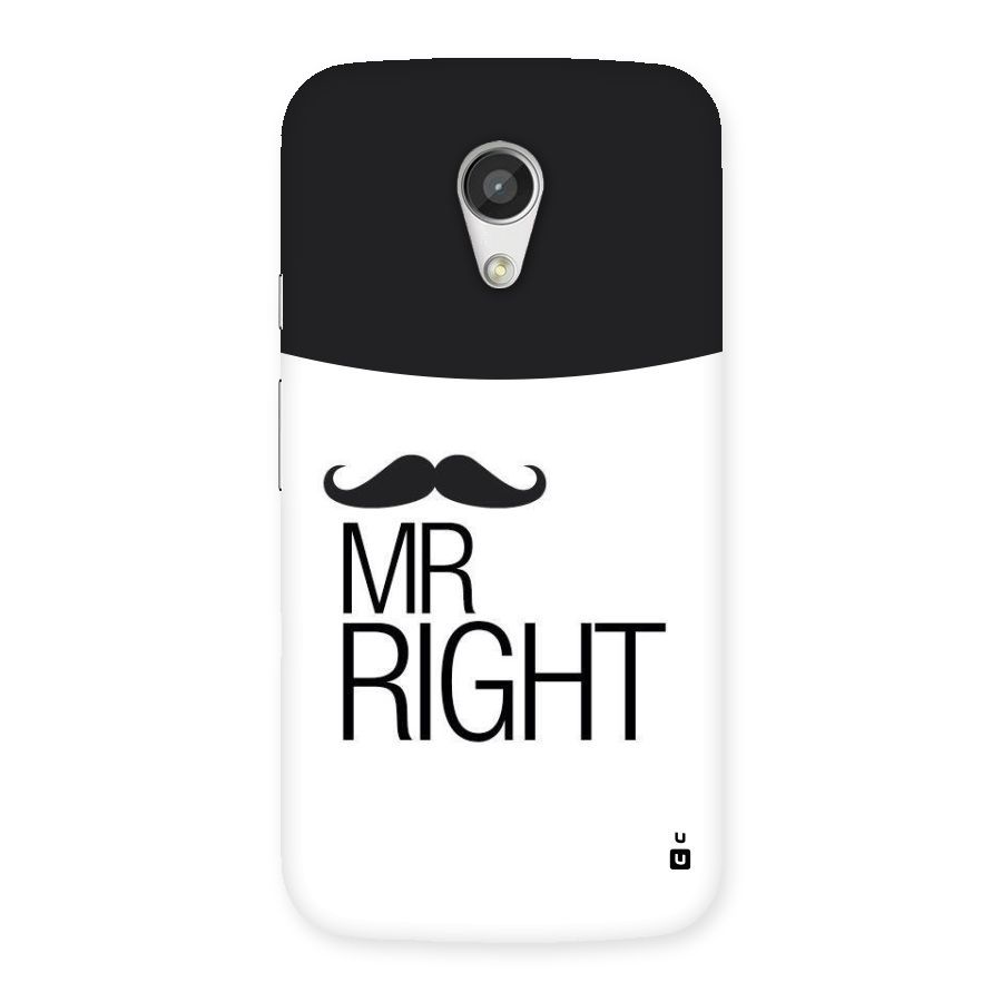 Mr. Right Moustache Back Case for Moto G 2nd Gen
