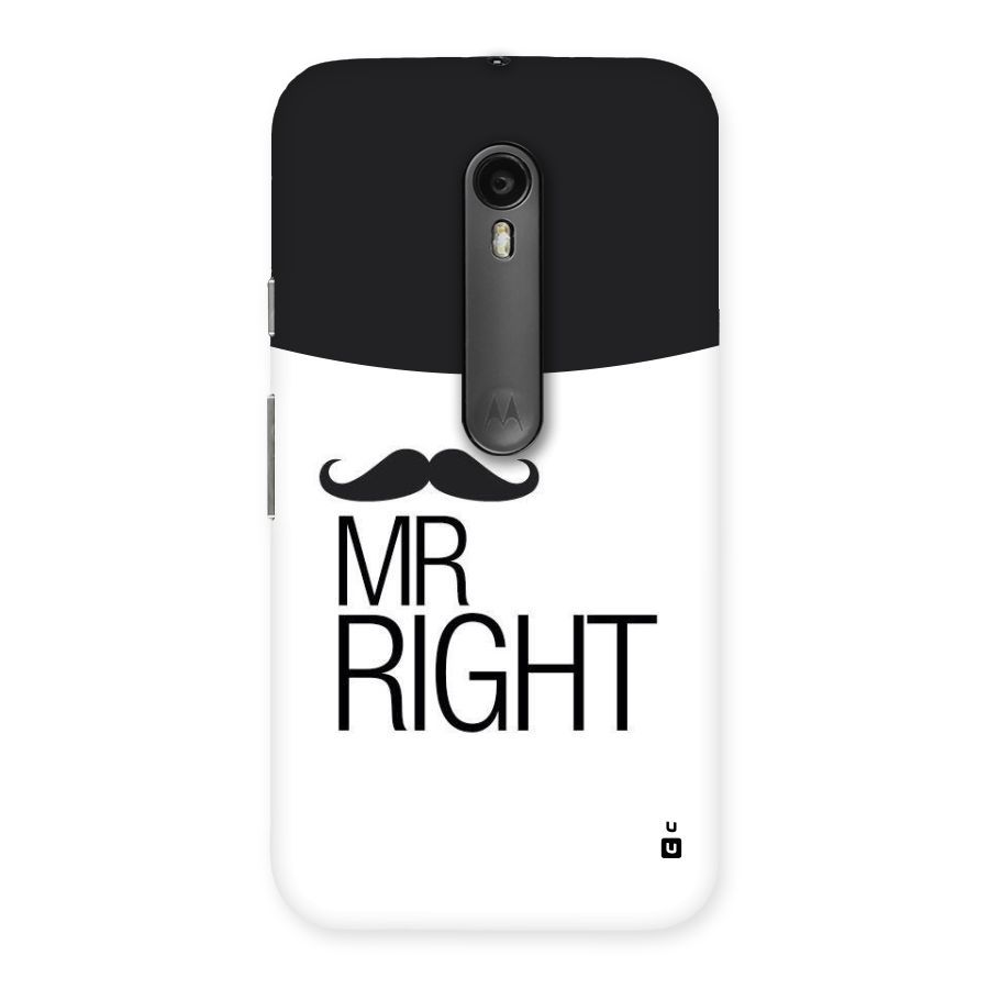 Mr. Right Moustache Back Case for Moto G Turbo
