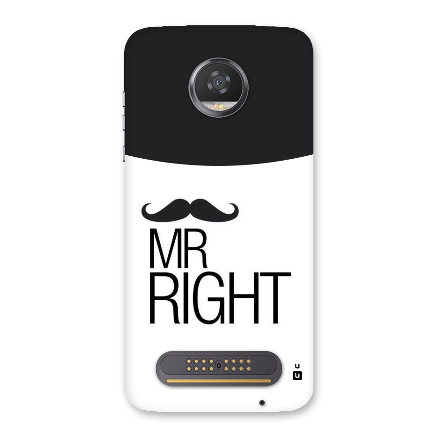 Mr. Right Moustache Back Case for Moto Z2 Play