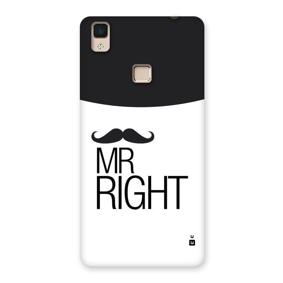 Mr. Right Moustache Back Case for V3 Max