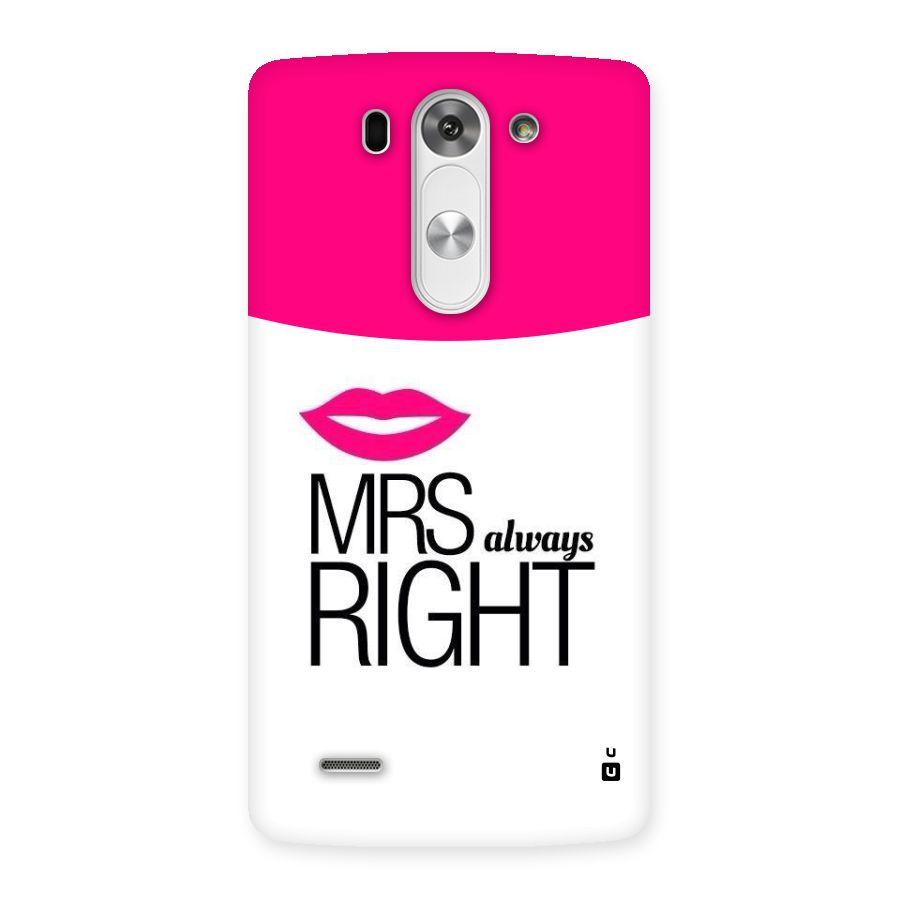 Mrs always right Back Case for LG G3 Mini