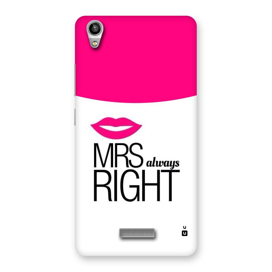 Mrs always right Back Case for Lava-Pixel-V1
