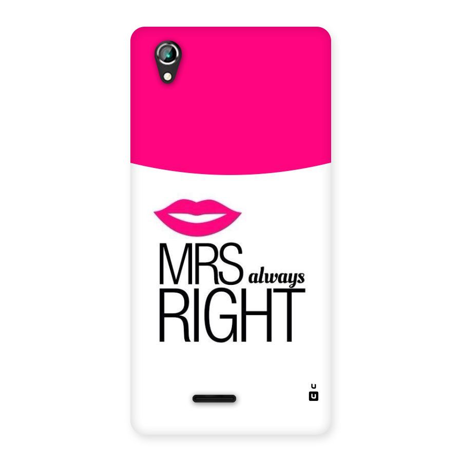 Mrs always right Back Case for Lava Iris 800