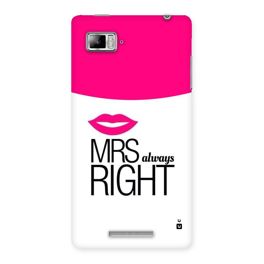 Mrs always right Back Case for Lenovo Vibe Z K910