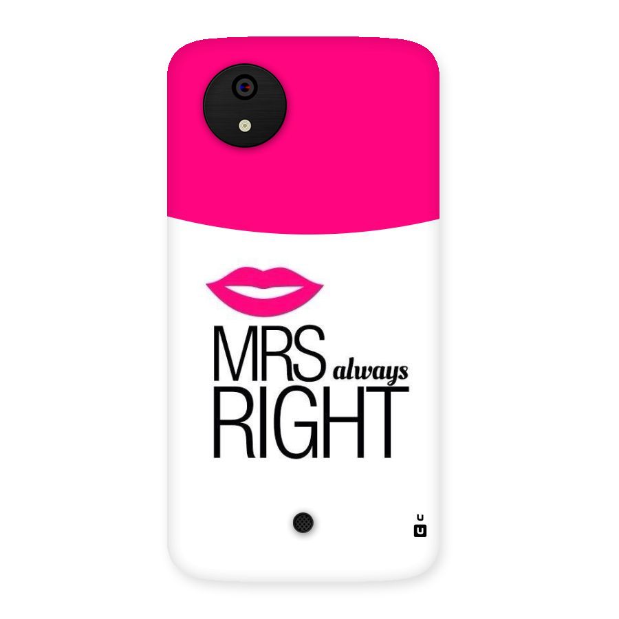 Mrs always right Back Case for Micromax Canvas A1