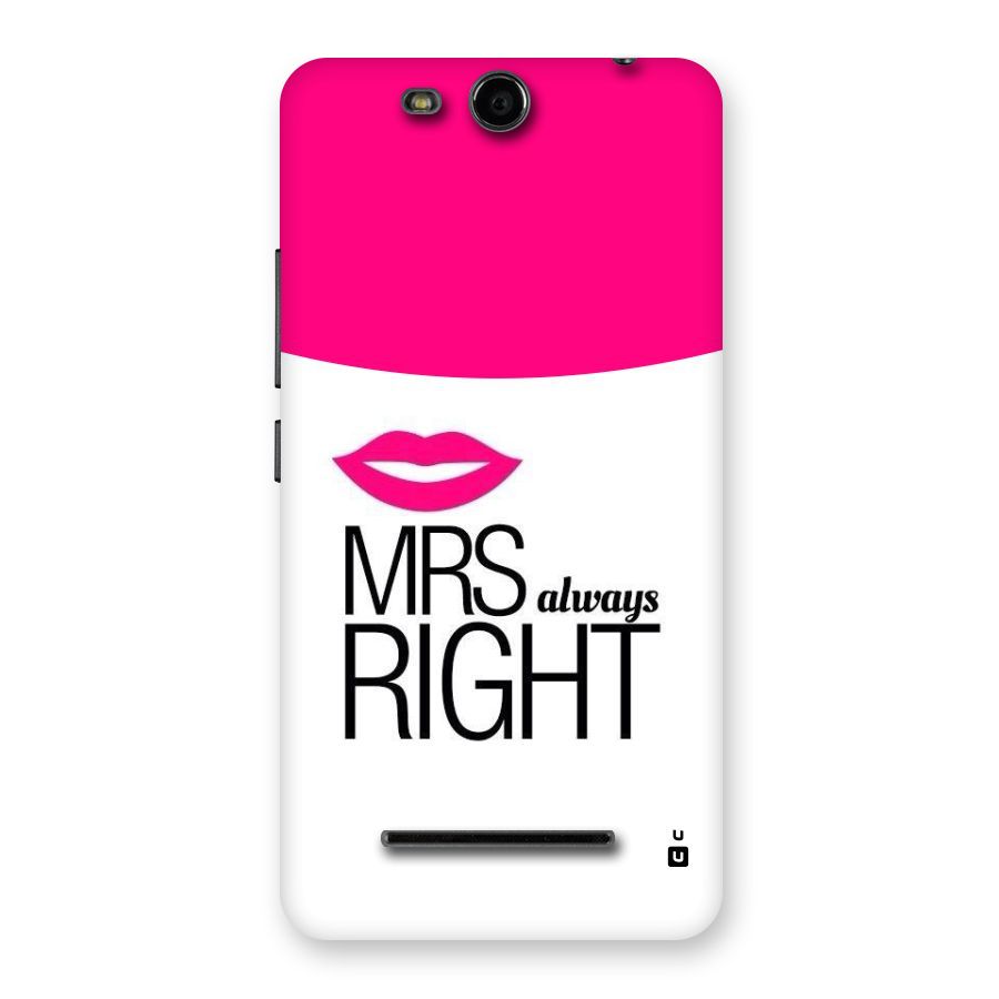 Mrs always right Back Case for Micromax Canvas Juice 3 Q392