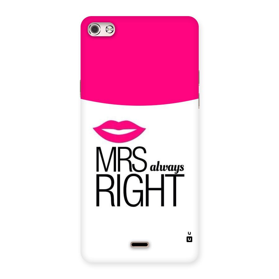 Mrs always right Back Case for Micromax Canvas Silver 5