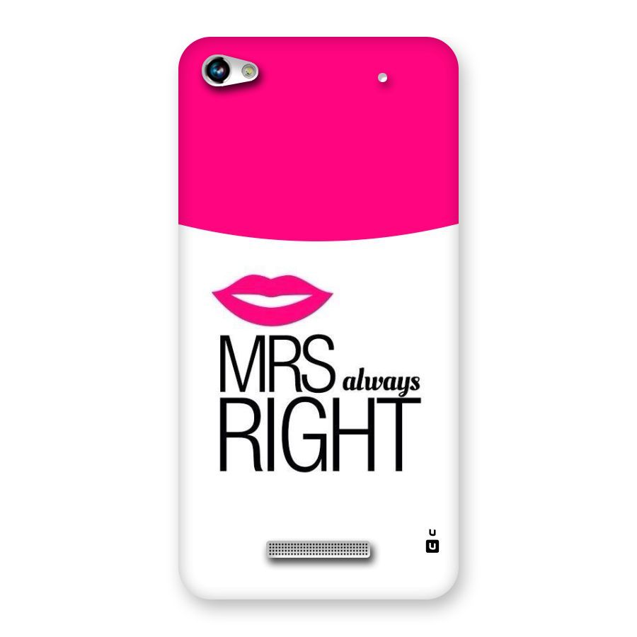 Mrs always right Back Case for Micromax Hue 2