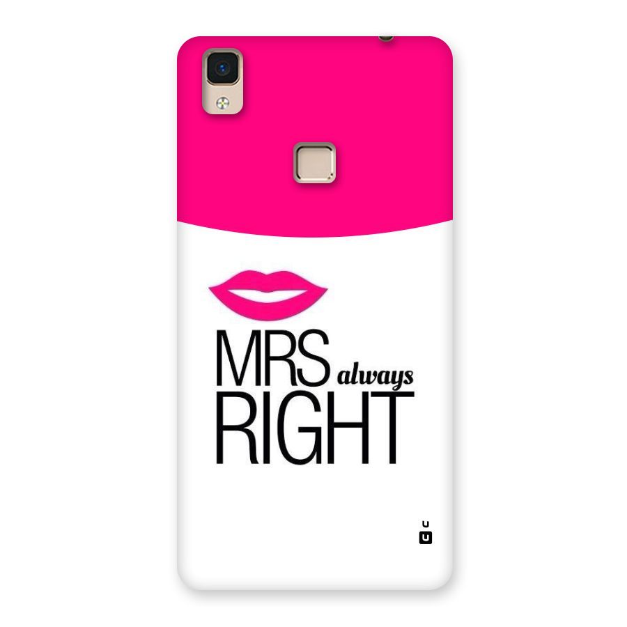 Mrs always right Back Case for V3 Max