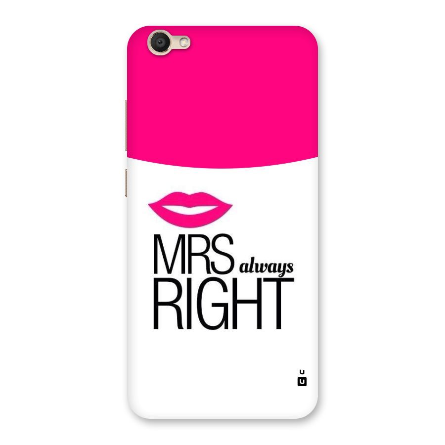Mrs always right Back Case for Vivo V5