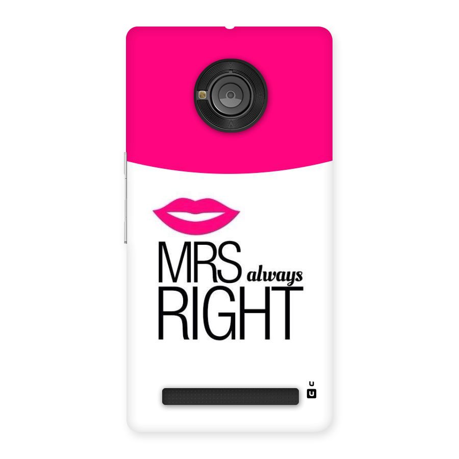 Mrs always right Back Case for Yu Yunique
