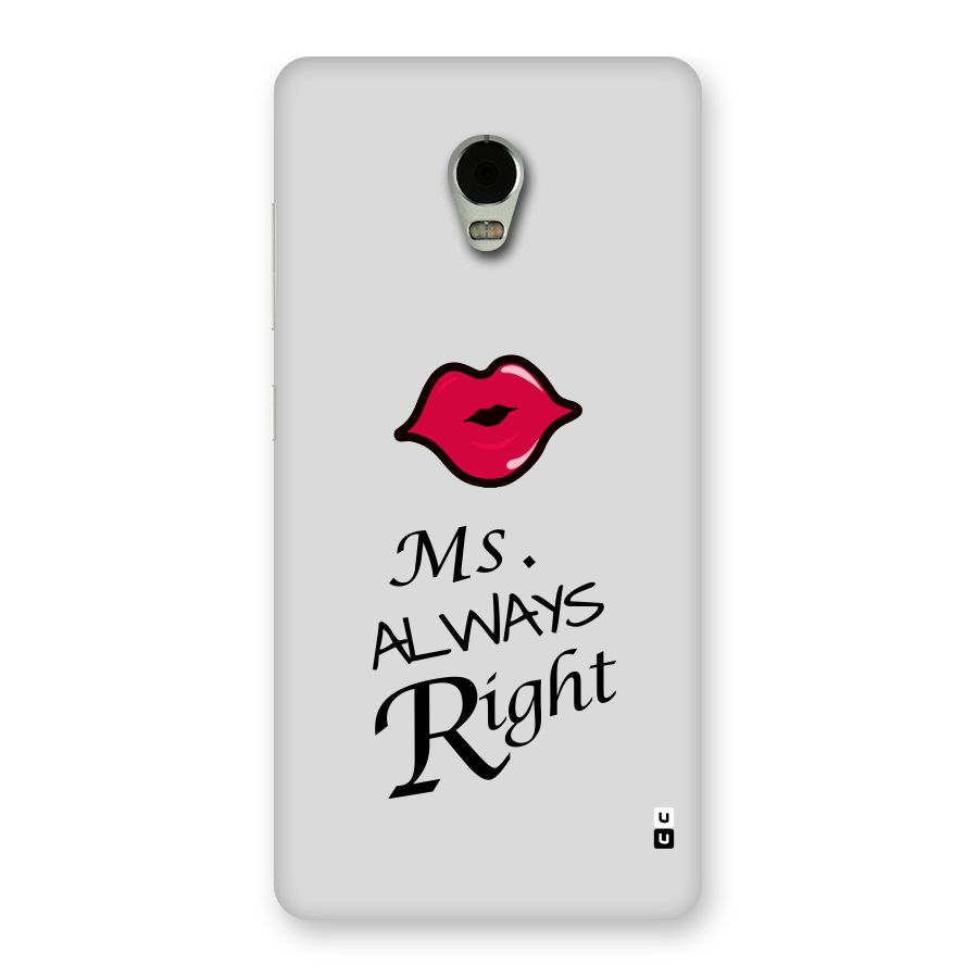 Ms. Always Right. Back Case for Lenovo Vibe P1