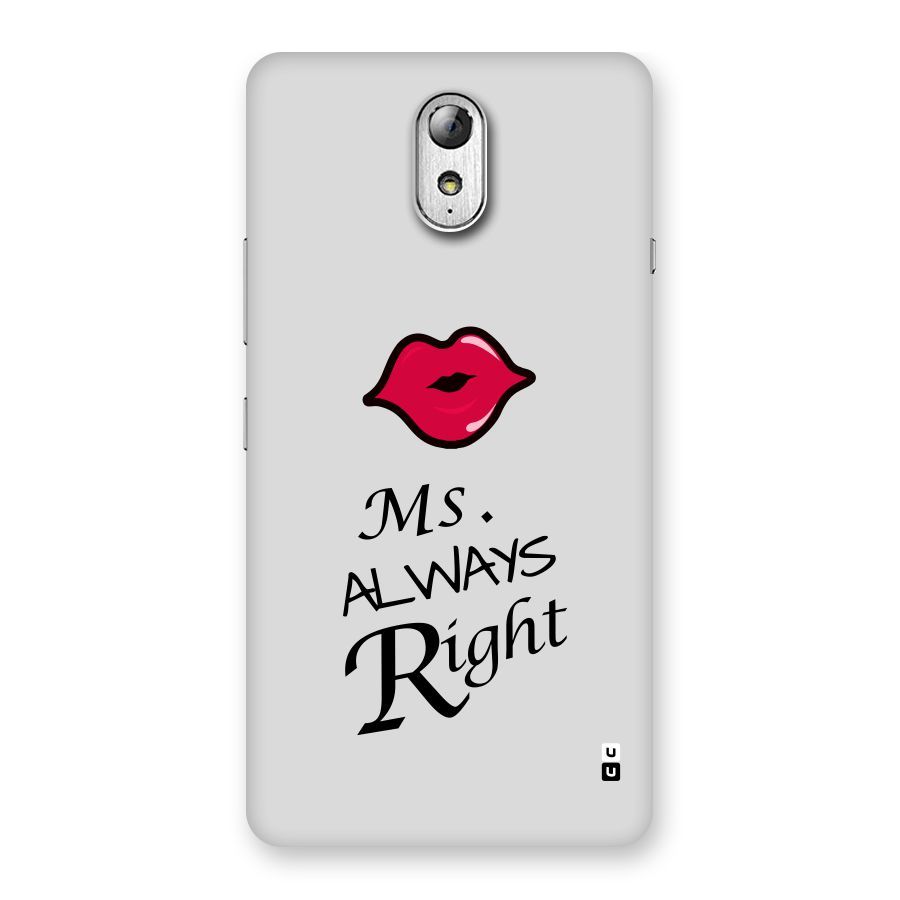 Ms. Always Right. Back Case for Lenovo Vibe P1M