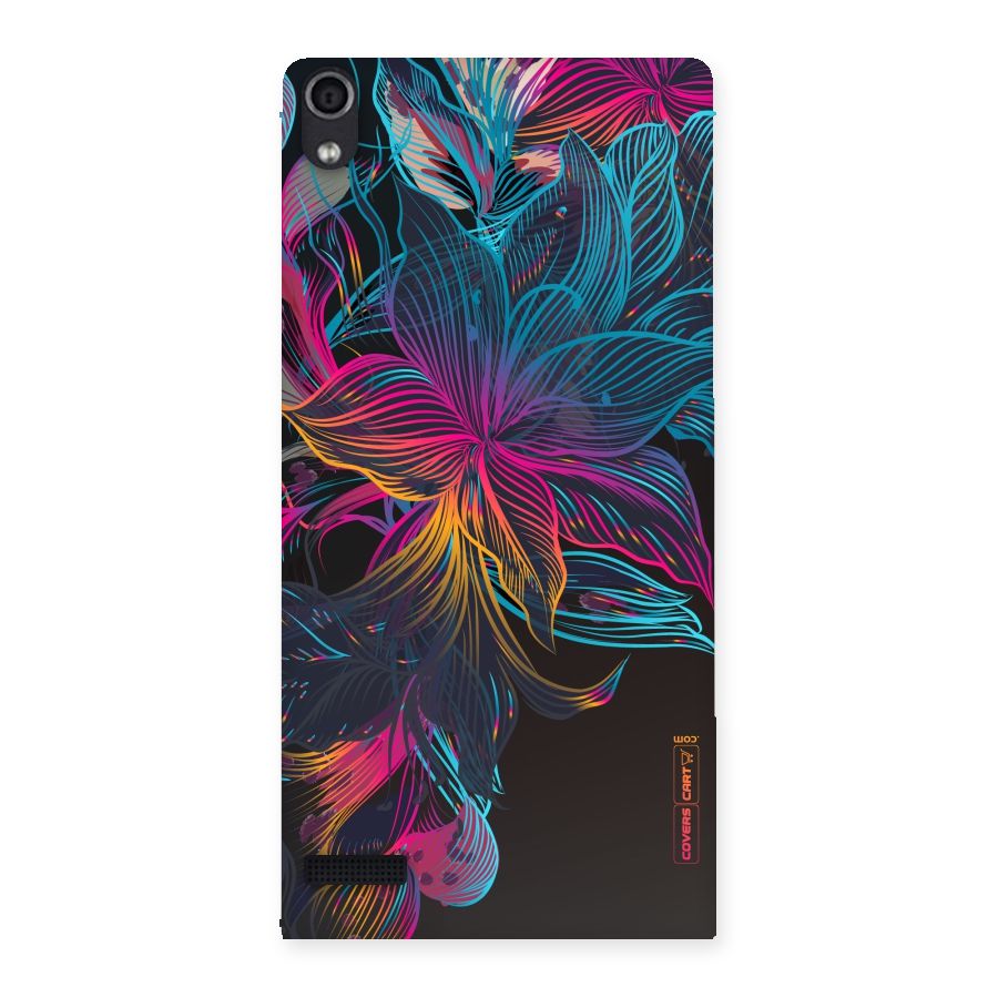 Multi-Colour Flowers Back Case for Ascend P6