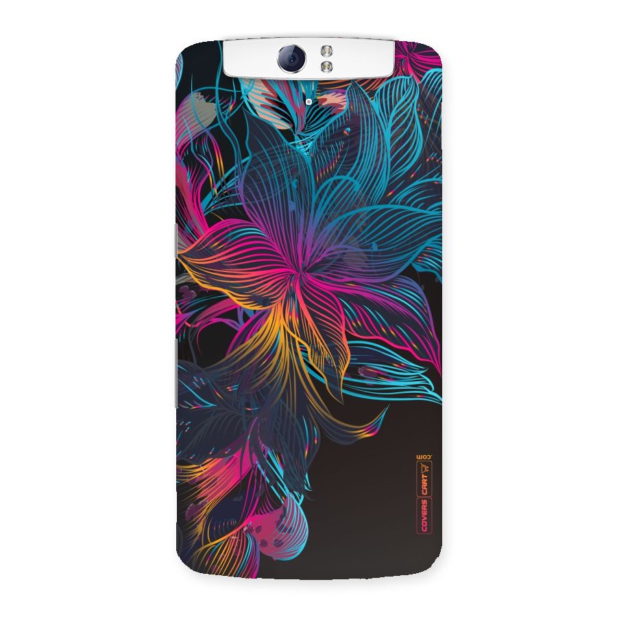 Multi-Colour Flowers Back Case for Oppo N1