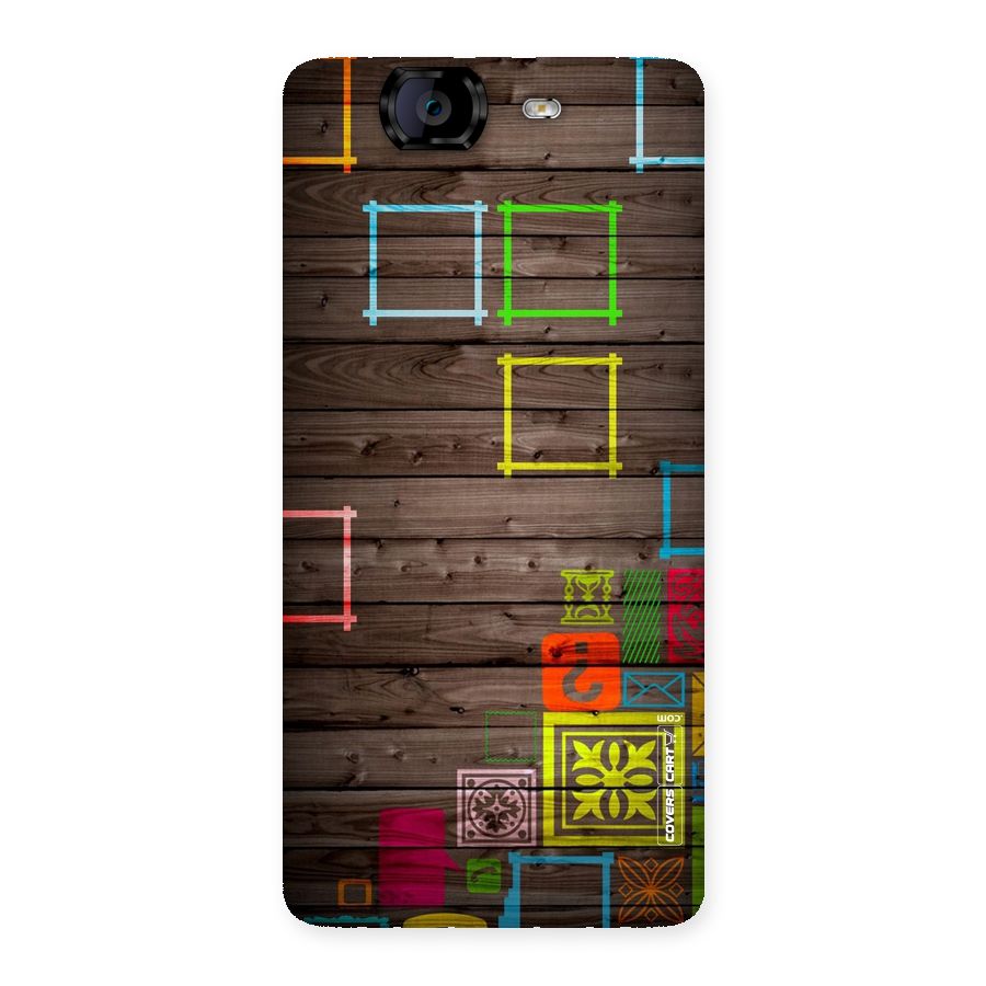 Multicolor Frame Design Back Case for Canvas Knight A350